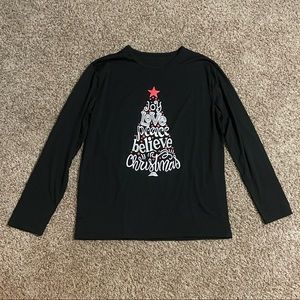 NEW Long-Sleeve Tee with Custom-Made Christmas Design (Large)